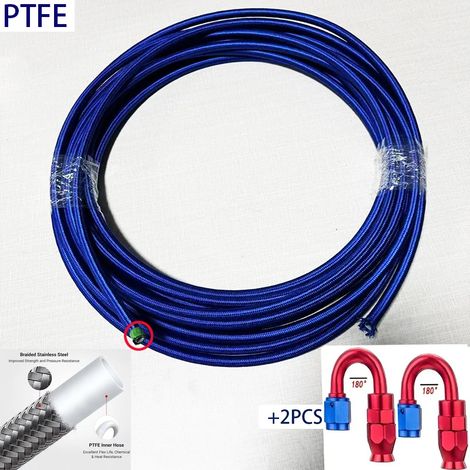 Adaptateur de rotation (180 Bleu, AN6), tuyau de refroidissement de carburant en PTFE