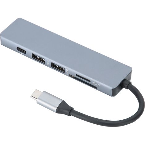 6-in-1 USB-C Hub-Adapter, USB-C-zu-HDMI-Dockingstation, Multiport-Computerzubehör (1/5)