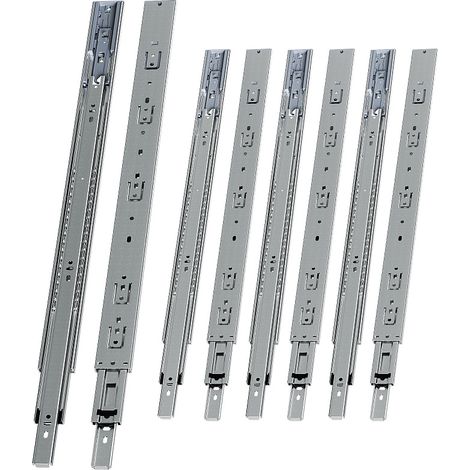 Wolketon Guías para cajones 45 kg, 3 partes, acero laminado en frío, guía telescópica, para cocina, baño y oficina 4 par 600mm (1/5)