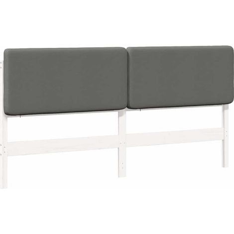 Testiera imbottita Bianco e grigio chiaro 200 cm Pino massello vidaXL