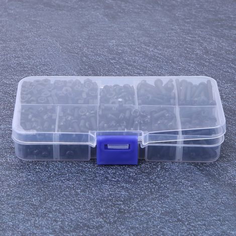 800 Stück/Box M3 Nylon Schraubenmuttern-Unterlegscheiben-Kombinationsset Befestigungselemente Hardware-Zubehör Schwarz (1/5)