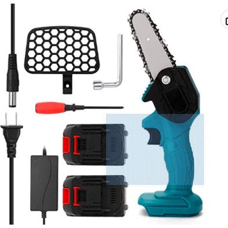 21V Scie D'élagage électrique, Petites Scies électriques Pour Le Jardinage Et LExploitation Forestière, Mini Scie à Chane électrique Brossée, 2 Batteries (1/3)