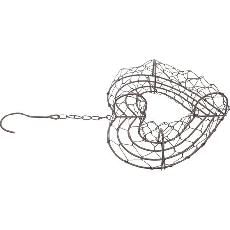 Jardinière suspendue en métal forme de cœur GALPADA, 26 cm, panier à armature métallique (1/5)