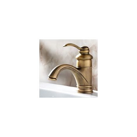 LEISEI Rubinetto da bagno antico, miscelatore per lavabo retrò, rubinetto da bagno in ottone spazzolato nostalgico per bagno (1/5)