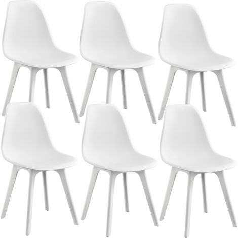 Esszimmerstuhl Brevik 6er Set 83x54x48 cm Weiß en.casa