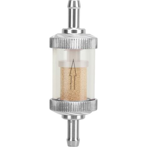Filtre à essence Shanrya pour moto, filtre à carburant universel, résistance à la chaleur, compatible avec les motos de 6 mm de diamètre, argenté. (1/5)