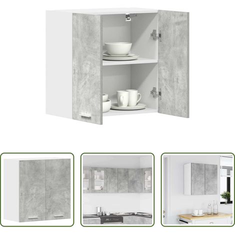 Wandregal - Küchenwandschrank Betongrau 60x31x60 cm Holzwerkstoff (1/5)
