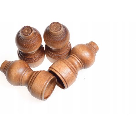Embouts de tringle à rideaux en bois, 4 pièces, chêne (1/5)