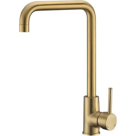 ROUSSEAU Robinet mitigeur de cuisine Kiloo - Sans douchette - Laiton brosse