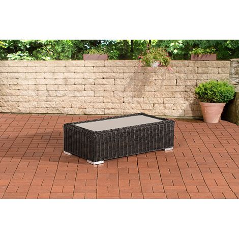 Tavolo da salotto in rattan Madeira 110 x 60 nero