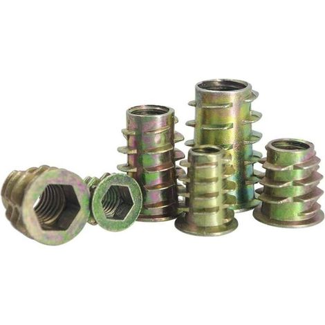 130 inserts filetés pour meubles, écrous à visser, inserts en bois M4 M5 M6 M8 M10 (1/5)