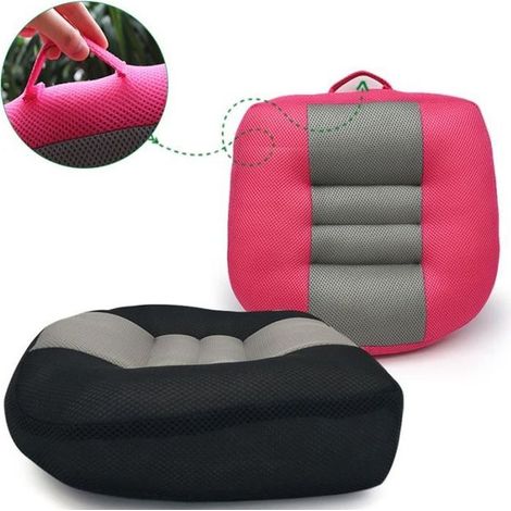 Coussin Rehausseur Auto Coussin De Siège De Voiture Coussin Correcteur D\'assise Maille Respirante Portative - NOIR (1/4)