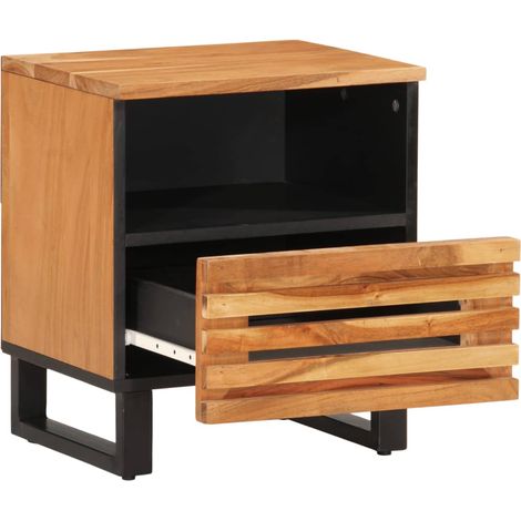 Comodino Armadio da Notte Mobiletto da notte 40x34x46 cm in Legno Massello di Acacia (1/3)