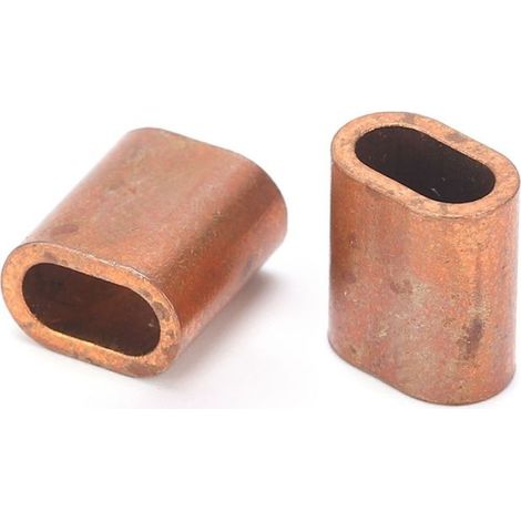 Manchon De Câble - Cuivre M3 - Pour Câble Acier - Fixation Par Sertissage Ovalaire - 20 Pièces (1/5)