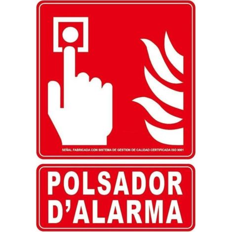 Señal de seguridad Polsador D´alarma 210 x 300 mm Clase A SEKURECO                                                   Clase A (PVC 1 mm) (1/2)