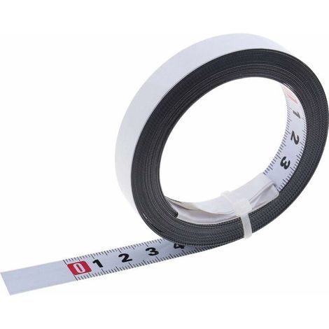 BDD Mètre ruban adhésif en métal en acier - Règle métrique - Mesure L à R pour routeur en T - Outil de travail du bois 5m