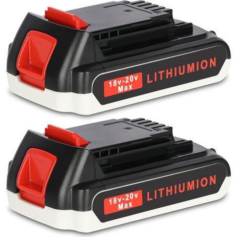 Batterie de remplacement 2X 18V 3.0Ah – LBXR20 – Lithium pour Black et Decker – Compatible BL2018-XJ, BL1518-XJ, BL4018 - LST220
