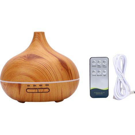 550ml Aromatherapy Diffuser Humidifier Silent Wood Grain USB Plug In Humidifier with Remote Control (1/5)