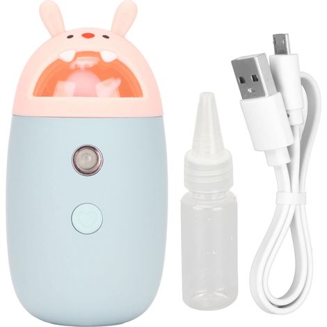Humidificateur/chauffe-mains 2 en 1, rechargeable, chauffe-mains électrique longue durée 8000 mAh, batterie externe, diffuseur de brume froide, joli cadeau de Noël lapin, bleu. (1/5)
