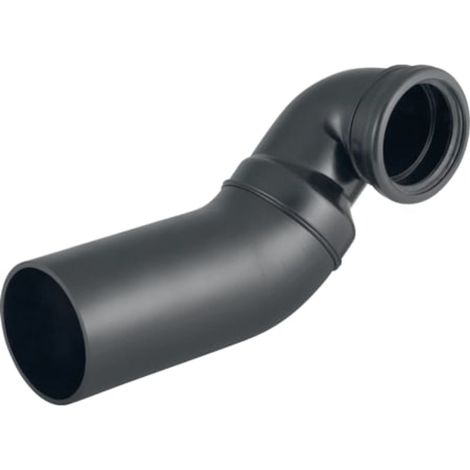 Geberit PE Anschlussbogen 90° für Wand-WC, rechts gekröpft, mit Erweiterung, DN 100 / 90, 367.914.16.1