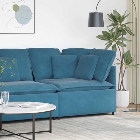 Modulares Sofa Eckmodul mit Kissen Blau 100 cm vidaXL (1/5)