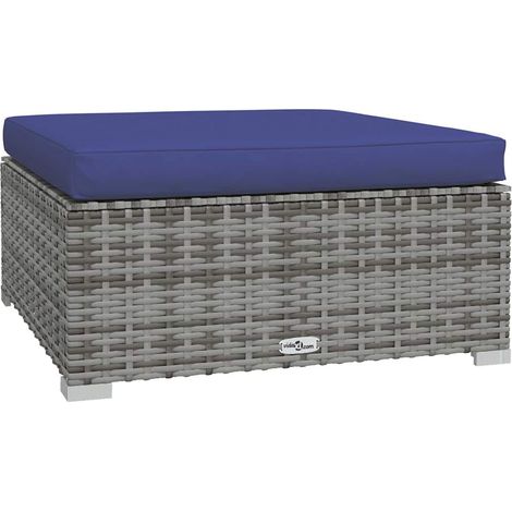 Maison Exclusive - Gartenhocker mit Kissen Grau 70x70x30 cm Poly (1/5)
