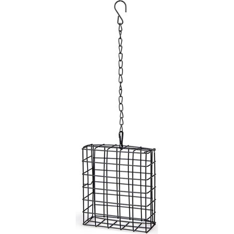Support pain de graisse en métal noir pour oiseaux - animallparadise