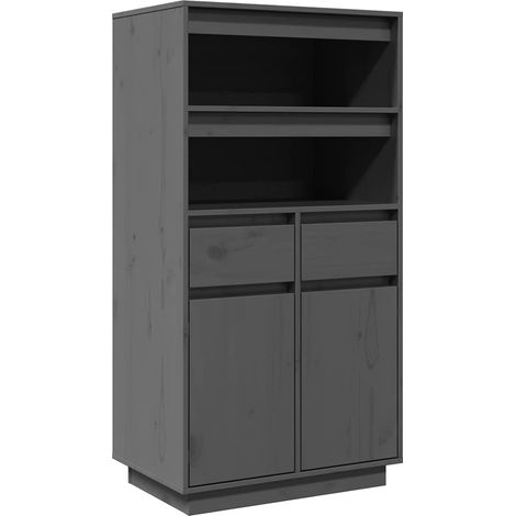 Maison Exclusive - Aparador alto de madera maciza de pino gris 60 (1/5)