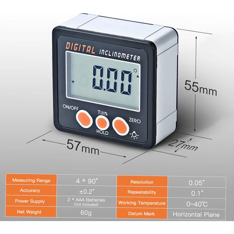 Digitaler Neigungsmesser, 0-360°, Magnetfuß (1/5)