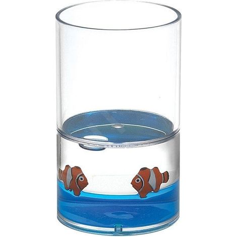 VERRE NEMO POUR BROSSES À DENTS ET DENTIFRICE, BLEU/CLAIR AQUALINE