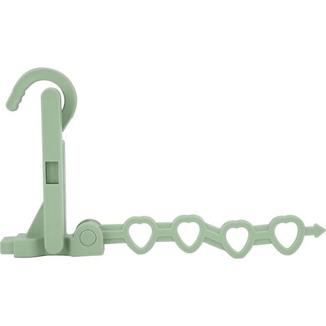 Porte-Cintres Pliable 4 Trous - Matériau PP Résistant - Rotation 90 Degrés - Pour Armoire Et Voyage - Vert (1/5)