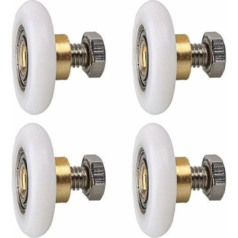 Duschtürrolle, Rollenrad für Duschtür-Gleitrollen, Türersatzrad für Rolle, 4 Stück (20 mm) (1/4)