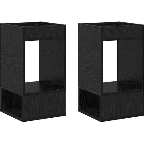 Maison Exclusive - Beistelltisch 2 pcs Schwarz Eichen-Optik 30 x