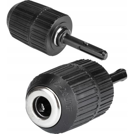 Mandrino autoserrante da trapano da 13 mm 1/2-20UNF + adattatore SDS Plus argento