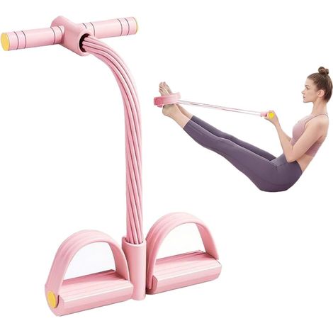 Appareil d'entraînement abdominal, pédale de traction pour le corps, équipement d'entraînement de musculation, 6 tubes en caoutchouc, corde de traction élastique, pour la maison, le yoga (1/5)