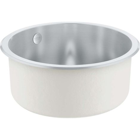 Küchen-Edelstahlspüle K200 Ø 440 mm – Standardmontage – für Schränke ab 500 mm – GROHE Whisper – Ablaufset – 31720SD0 (1/4)