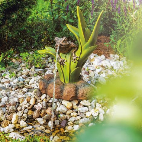 esotec Wasserspeier mit Solarpumpe FROSCH Teichfigur Gartenfigur H=46cm 101661