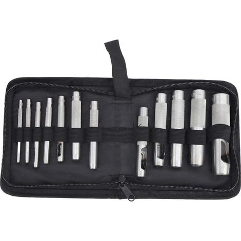 Outil de perforation de ceinture en cuir en acier au carbone, 12 pièces, outil à main, burin, quincaillerie de 3 à 19 mm pour usage industriel (1/5)