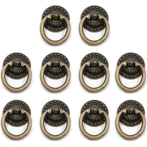 Bouton De Tiroir - Anneau En Alliage De Zinc - 32 Mm - Pour Meubles Classiques - 10 Pièces (1/4)