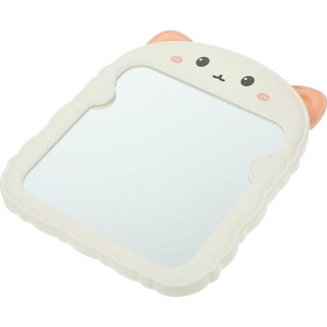Miroir de Maquillage Pliable Oreilles de Chat Blanc, Stable et Haute Définition, Miroir Cosmétique Portable pour Soins Peau (1/5)