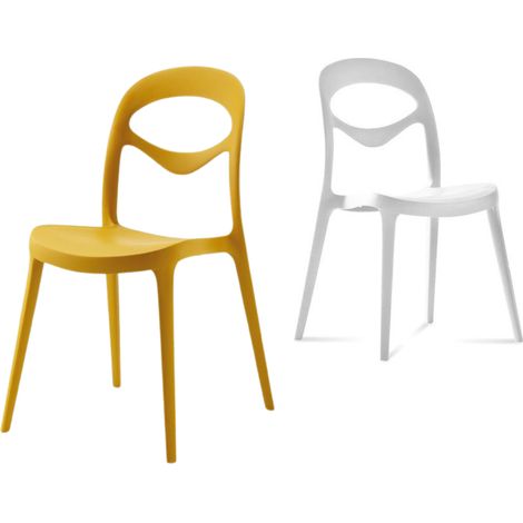 Sedia ForYou Bianco sedia seduta per esterno interno impilabile originale Domitalia bianca bar ristorante pub hotel (1/5)