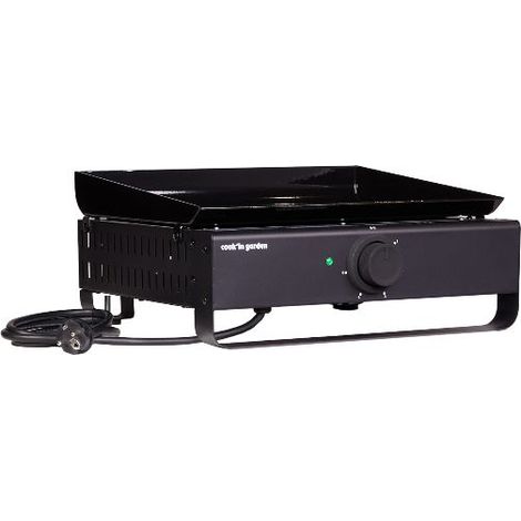 Plancha eléctrica TEMPO 40 de 2500 W, placa de acero esmaltado para 6 comensales y bandeja recogegrasas - Cook'in Garden