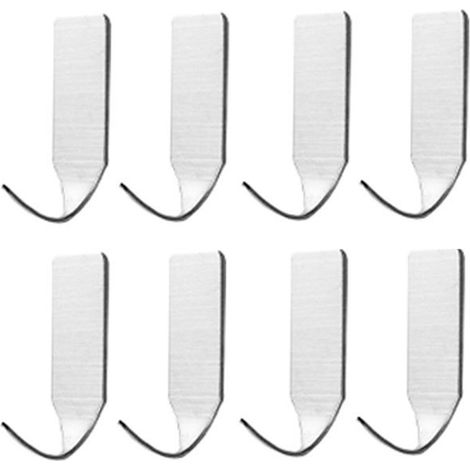 8pcs crochet mural 304 inox adhésif puissant de salle de bain cuisine chambre fin 4x2,5x0,3cm / 1,6x1,0x0,1in (1/5)