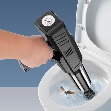 Déboucheur de canalisation électrique noir rechargeable Type-C, kit 7 embouts pour toilettes, lavabos, éviers et siphons (1/5)