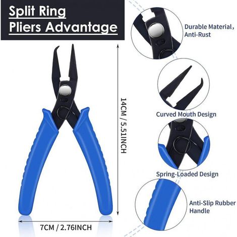Lot de 2 pinces à bijoux, outils de fabrication de bijoux, pinces à anneaux fendus et pinces à sertir les perles de bijoux (1/3)