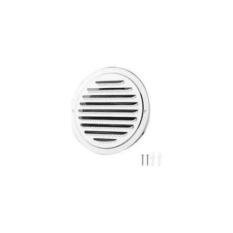 Grille Aeration 145-155mm Grille Ventilation Acier inoxydable Grille de ventilation ronde à lamelles avec Filet Anti Insectes und Boucle pour Garage Cuisine Salle de Bain (1/5)