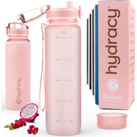 Trinkflasche Fruchteinsatz BPAfrei 1L - Schnelltrink Rosa Gold (1/5)