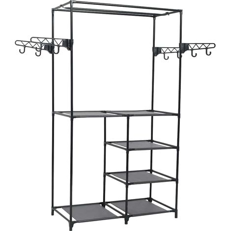 Porte-vêtements Acier et tissu non-tissé 87x44x158 cm Noir (1/5)