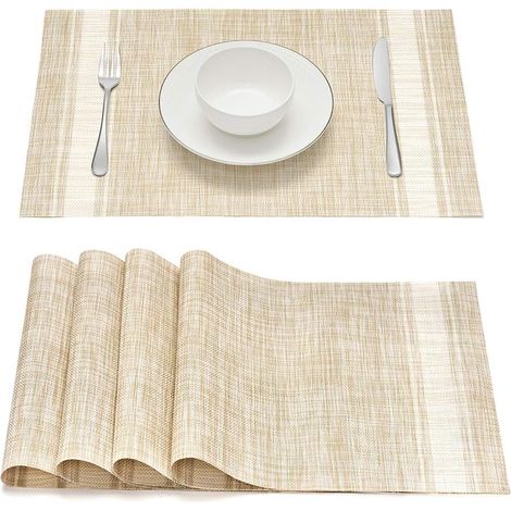 Set De Table - 45 X 30 Cm - Antidérapant Résistant À La Chaleur Et Aux Taches - Lavable - Pour Cuisine Et Salle À Manger - Lot De 6 (1/5)