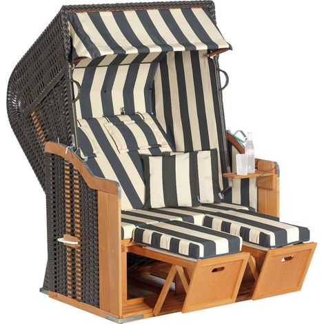 Strandkorb Rustikal 250 PLUS PVC-KS anthrazit, Nord.Fichte
